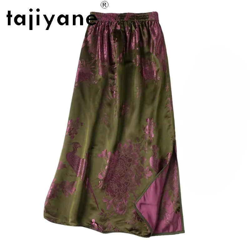 

TAJIYANE 35% шелковая женская юбка из тутового шелкопряда, винтажная длинная юбка, летняя юбка для отпуска, новинка, женская одежда 2026