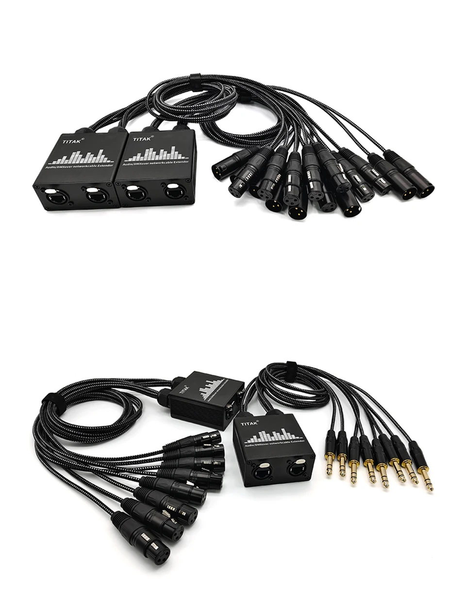 RJ45 zu 8-Kanal-XLR-Audio-Extender, abgeschirmter Netzwerk-Signalverstärker für Live-Bühnen-Sound, Beleuchtung und Aufnahmestudio – Detail 1