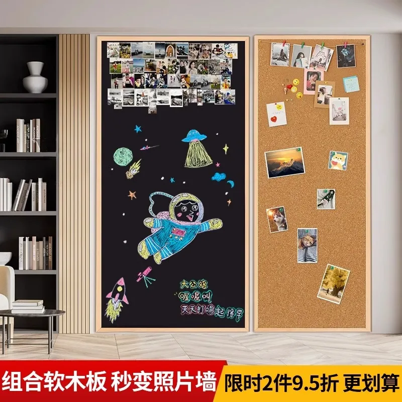 Qifu إطار خشبي صلب مغناطيسي مثبت على الحائط سبورة كبيرة قابلة للمسح لوحة كتابة سبورة بيضاء مغناطيسية للتدريس