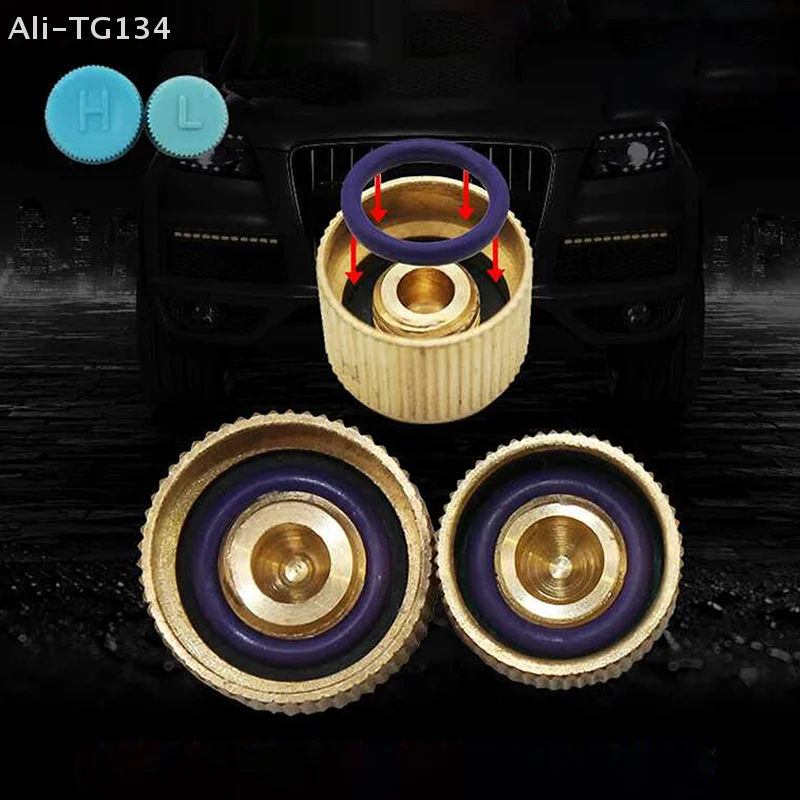 

Car Air Conditioner Refrigerant Valve Core Caps High Low Side Port Dust Cover Auto High Low Pressure Caps Automotive Accessories