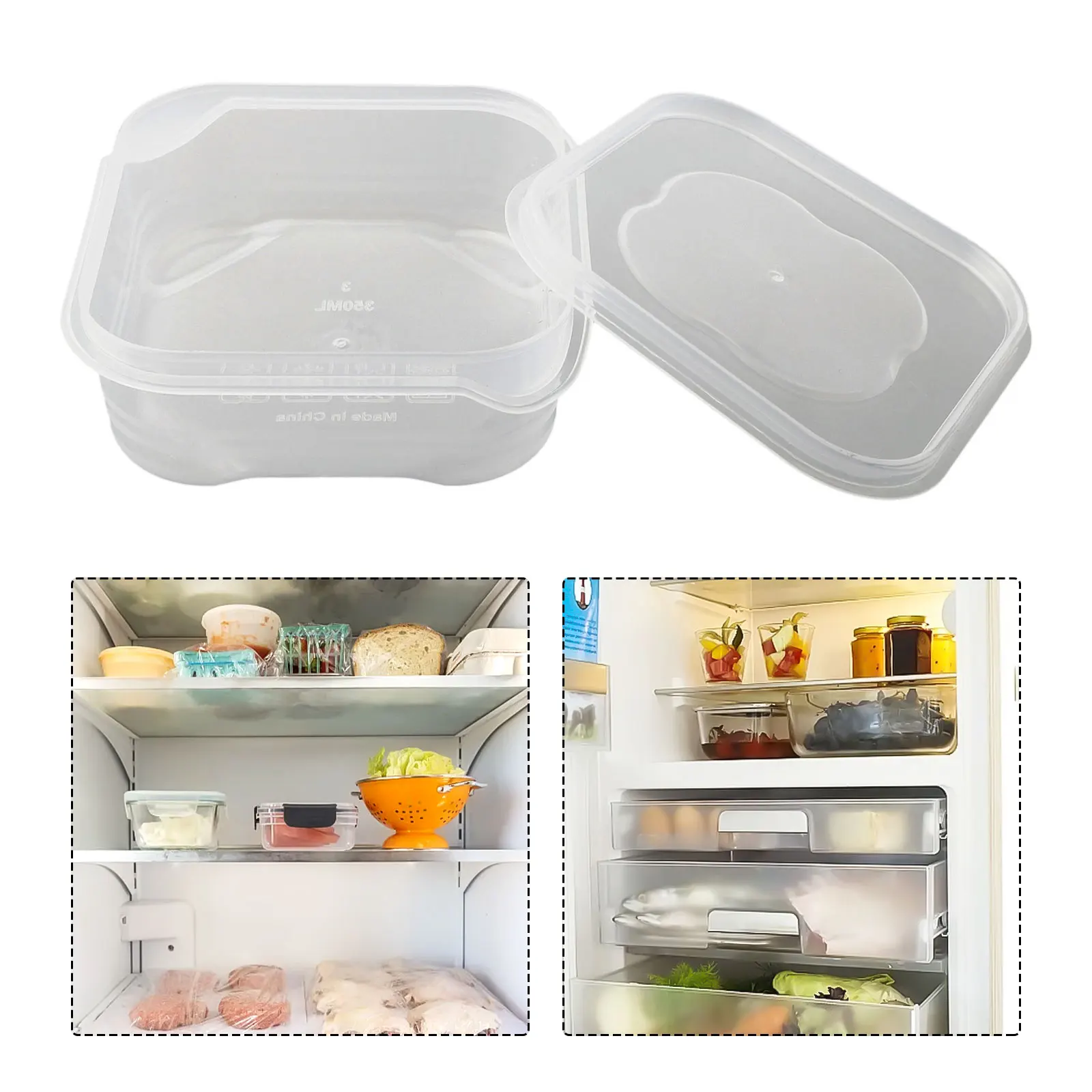 Refrigerator Storage Box Space Saving Design Easy to Clean Transparent Material Sealed Lid Keep Your Fridge Fresh and Tidy