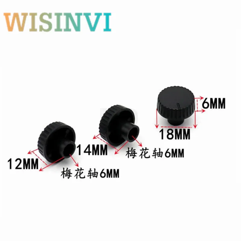 10pcs 18x6.5mm Plastic Potentiometer Knob Cap Floral Axis 6mm Shaft Volume Control Rotary Knob with 7.5mm Extended Handle