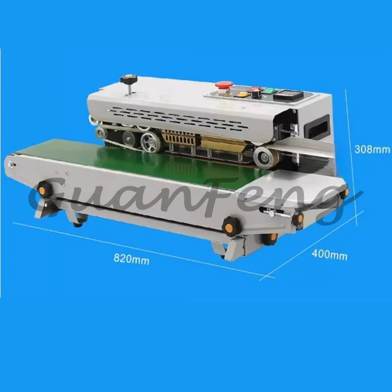 Automatic Horizontal Continuous Band Sealer, Plastic Film Tea Bag Heat Sealing Machine with Date Print, 0-19m/min 110V/220V