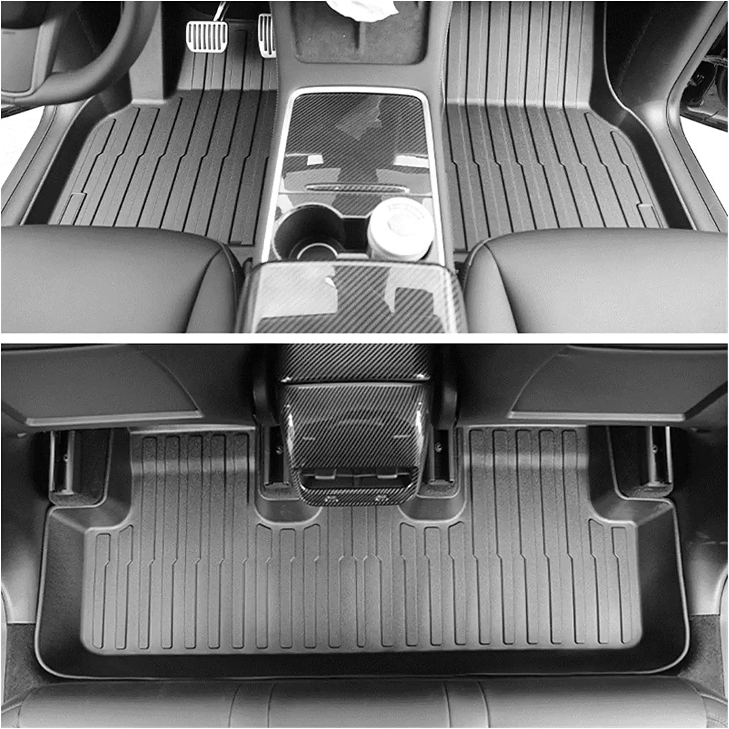 3 Pieces Full Mat Set Front And Rear Waterproof Car Mat Spill Proof TPE Resistant Floor Mats Fit 3