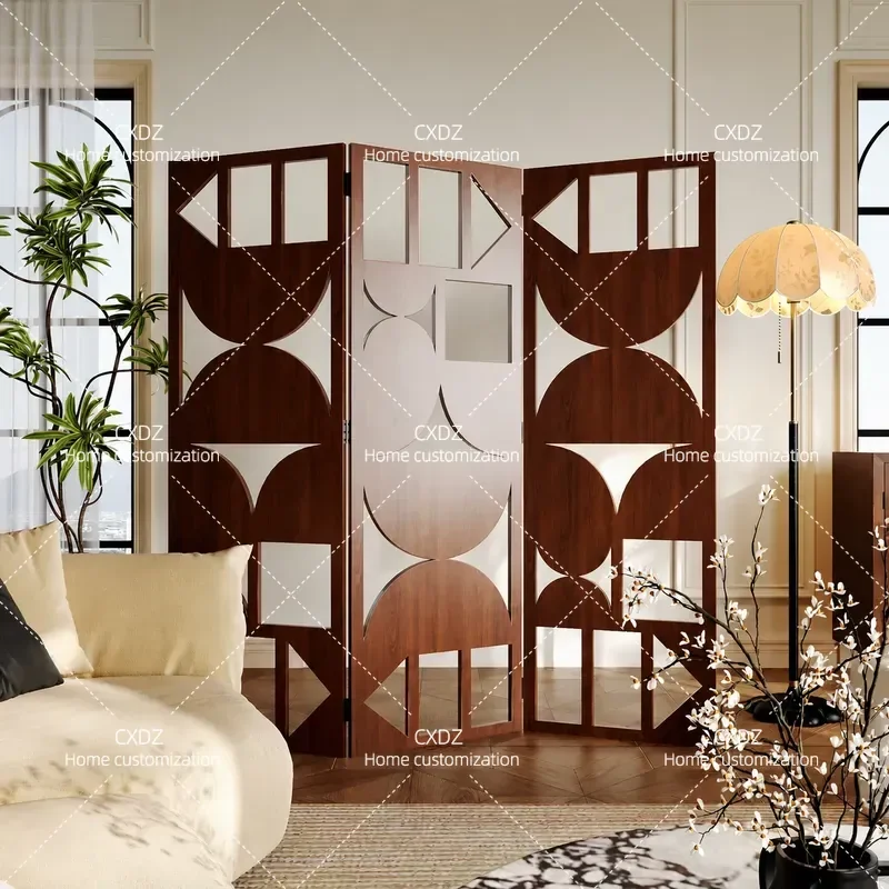Modern Folding Room Divider Screen Portable Partition for Living Room Simple Light Luxury Mobile Baffle Home Decor Shelter
