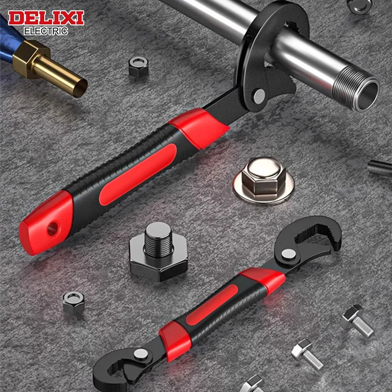 DELIXI ELECTRIC Adjustable Wrench Multifunctional Large Open Pipe Wrench Bathroom Stainless Steel Universal Adjustable Wrench