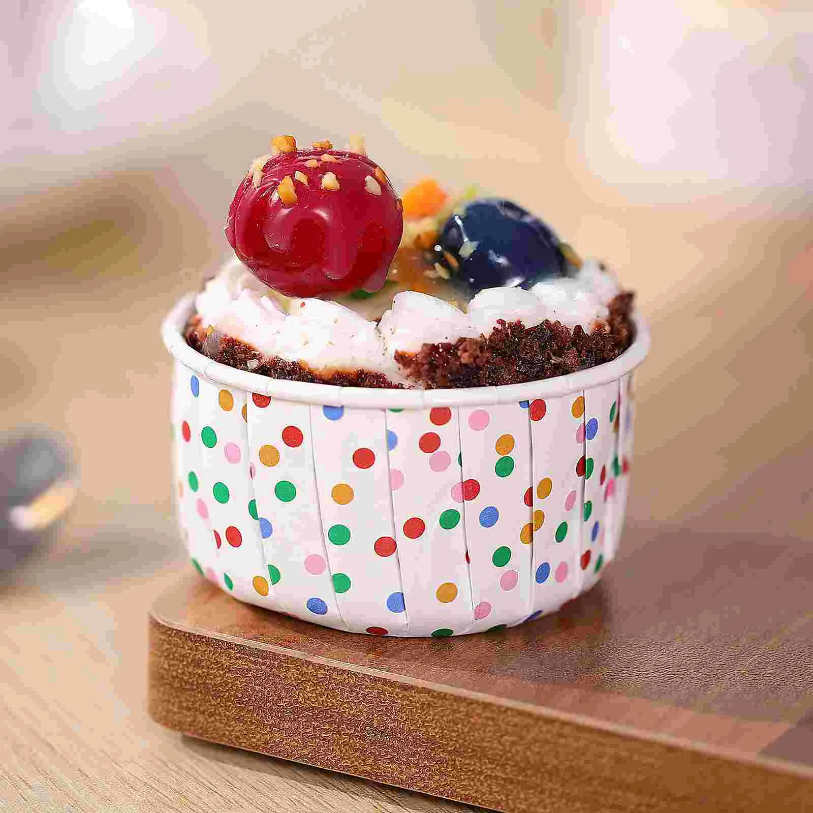 Ice Cream Cup Paper Cups Dessert Yogurt Container Oversized Cupcake Liners Bowls