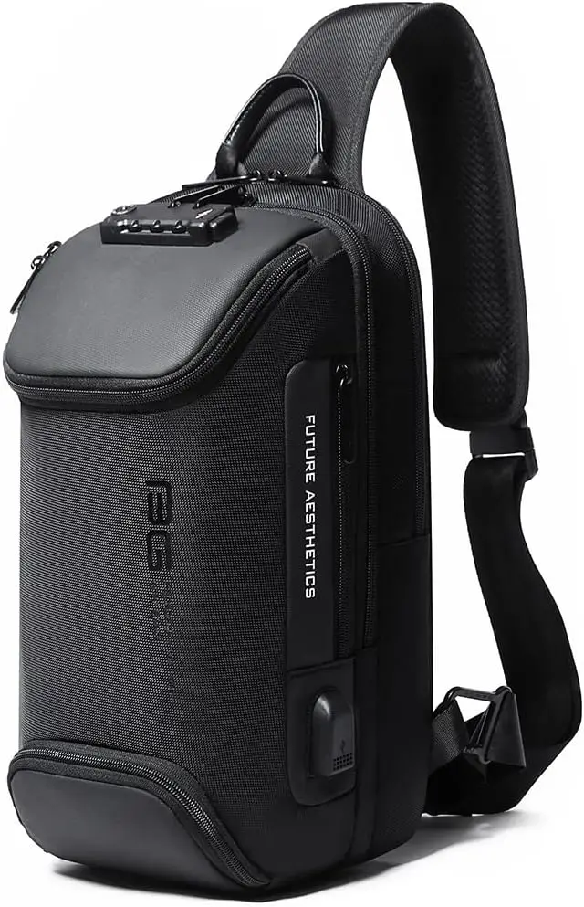 

Anti-Theft Sling Backpack with Lock and USB Charging Port for Men and Women, Crossbody Shoulder Bag
