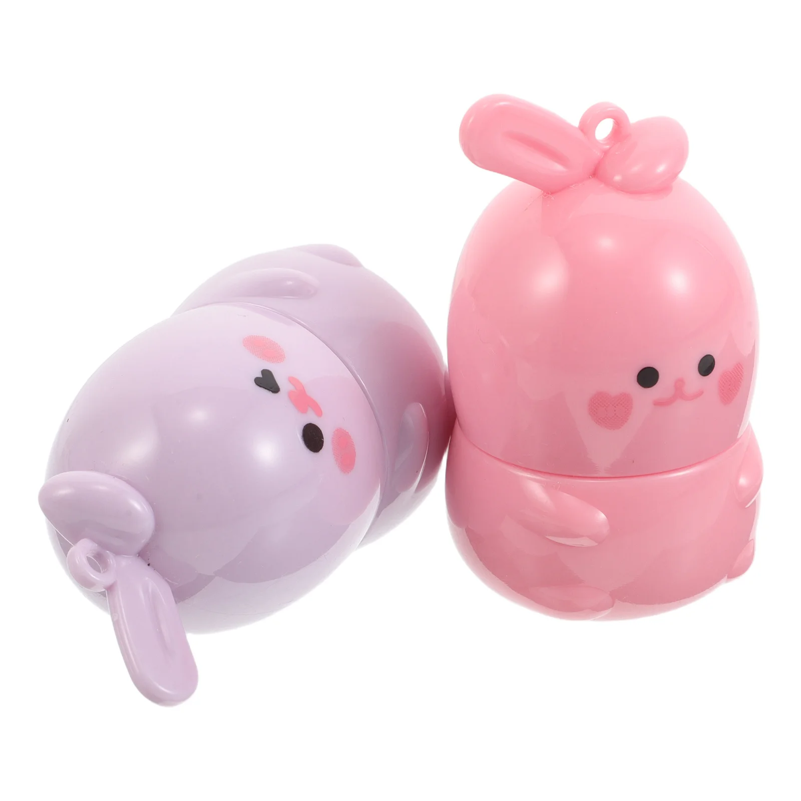 2 個保湿変色口紅かわいいウサギの形の保湿リップクリーム栄養リップケアパーティーの記念品かわいい口紅