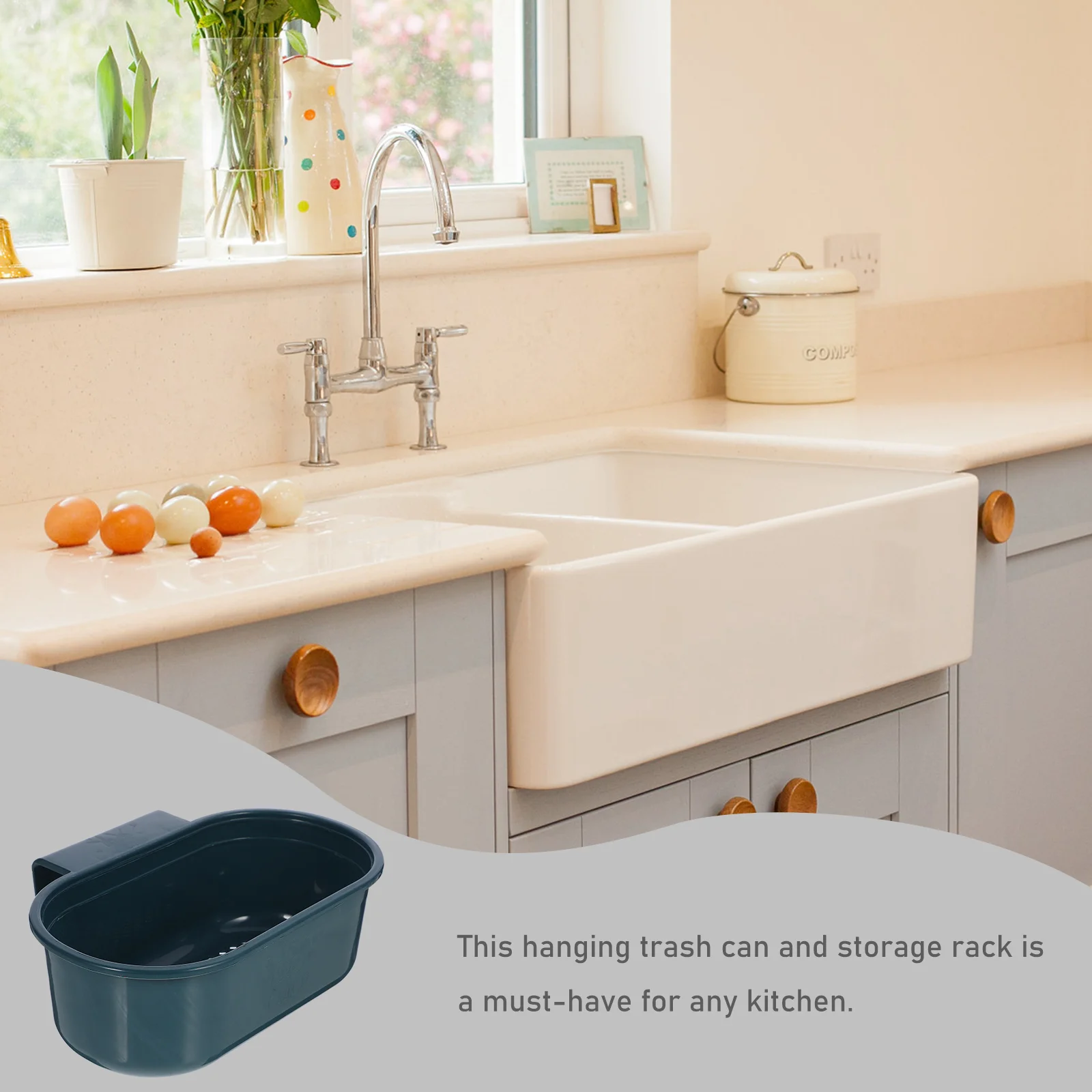 Vegetable Drain Basket Sink Hanging Trashcans Rubbish Bin Kitchen Disposable Plastic