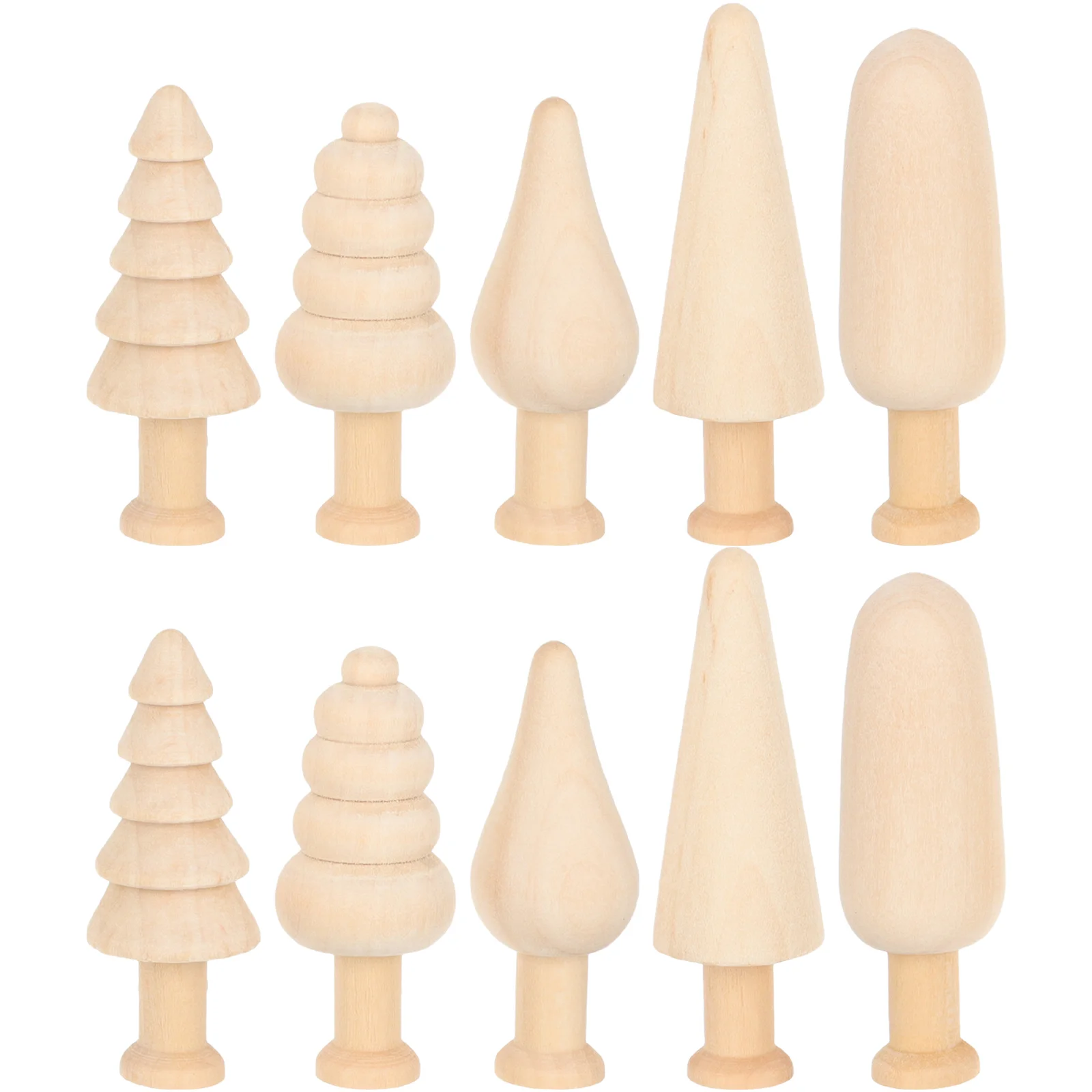 

10 Pcs Small Wooden Mushroom Mini Toys Tree Decor Unpainted Plain Accessories Lotus Miniature Toddler Shapes