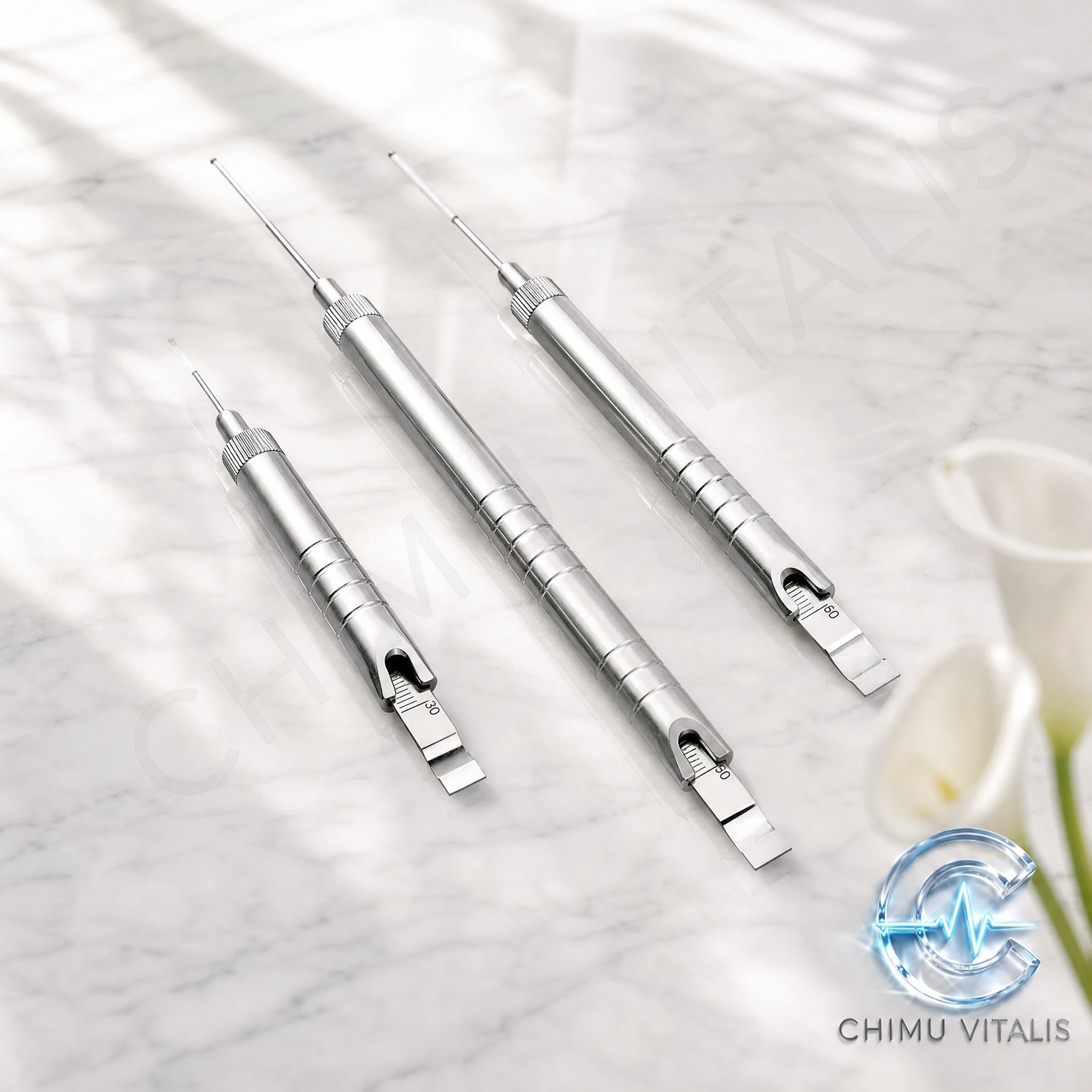 【CHIMU VITALIS】 Stainless Steel Dental Depth Gauge Measuring Tool 0-30mm 0-40mm 0-60mm 0-90mm