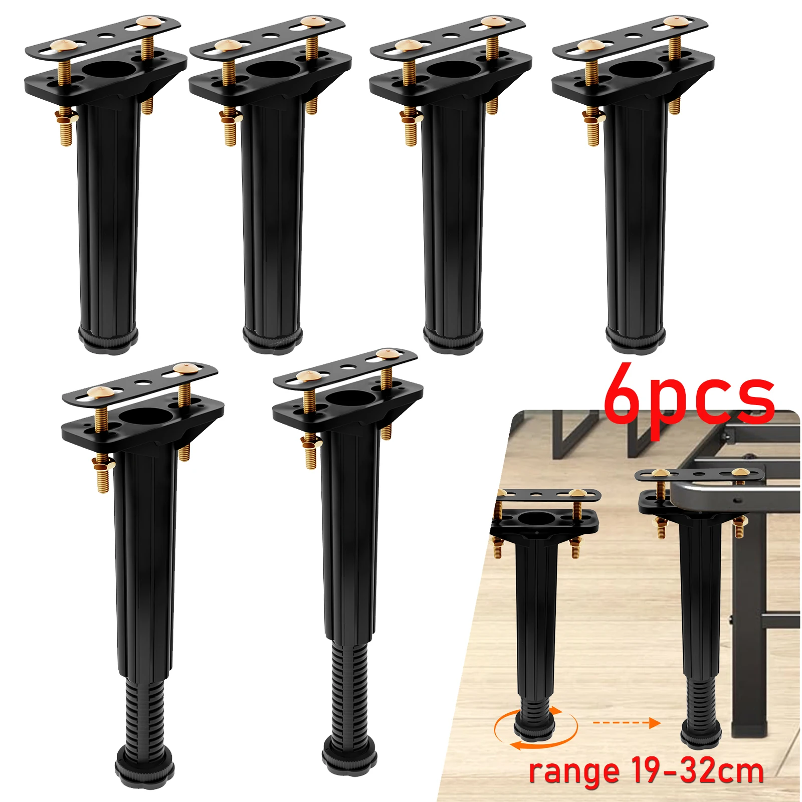 

6 шт. регулируемые по высоте опорные ножки для кровати 19-32 см, металлический каркас кровати, центральные опорные ножки для каркаса кровати/центральной планки кровати/мебели