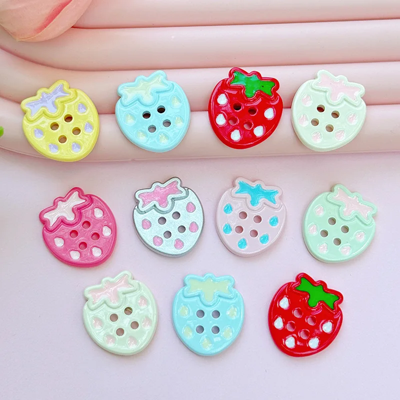 

5 шт., маленькие пуговицы клубничного цвета, набор материалов ручной работы «сделай сам», детский сад, креативная паста, живопись, детские пуговицы с фруктами