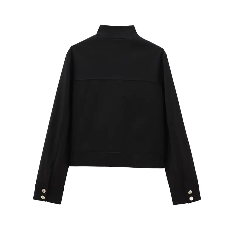 2024 Herfst Nieuwe Vrouwen Faion Slim Fit F Hoge Kraag Lange Sve Ort Jaet Veelzijdige Bovenkleding Ele Casual Sle