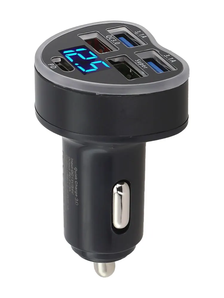 Hot Brand New Car Charger Charger 12-24V 5USB ABS+PC Material Black Convenient For Mobile Phone In-Car Technology