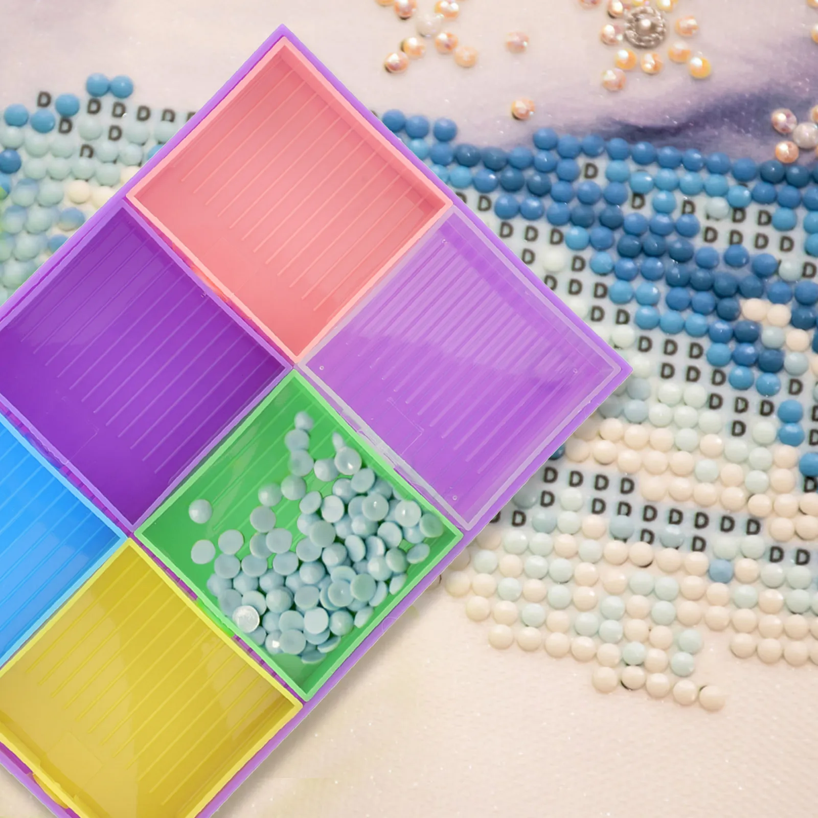 

1 set Multifunctional Turning Disc Rhinestones Trays Necklace Bead Organizer DIY Tool Kit Diamond Storage Container Sorting Art