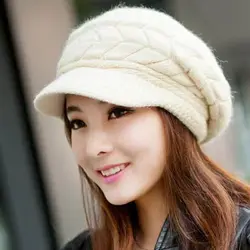 Womens Winter Beanie Warm Knitted Slouchy Wool Hats Cap with Visor