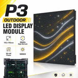 P3 Outdoor Full Color SMD LED Display Module RGB LED Panel 64*64 Pixel 192*192mm LED Signs Full Color Video Wall Display Panel