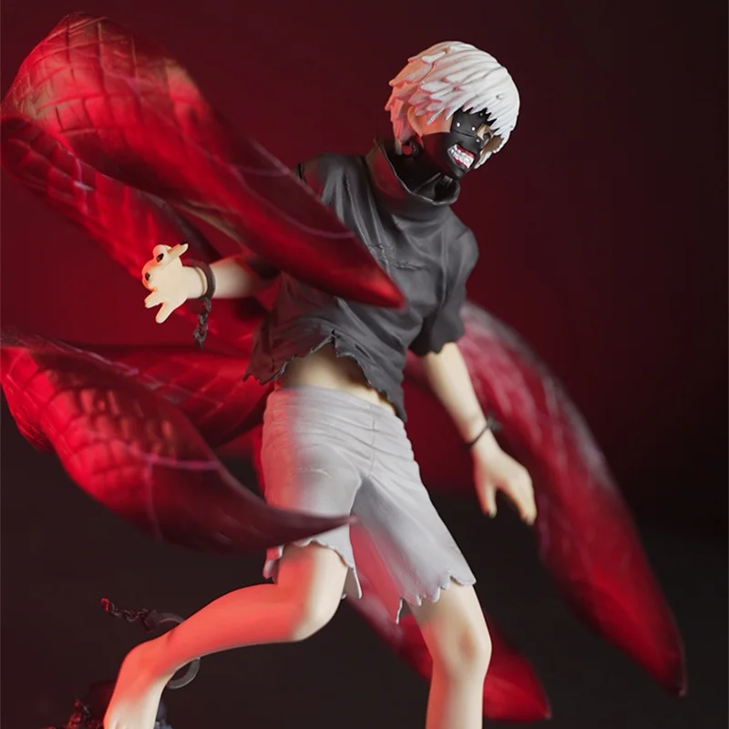 22cm Tokyo Ghoul Kaneki Ken Figure Mask Model Doll Anime Two Heads Statue Ornament Cool Fight Toys Figure Statue Toys Deco