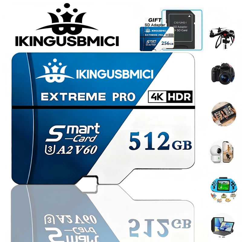 32GB 128GB 256GB 512GB Stable Memory Card SD Cards TF Cards Micro TF SD Card Class 10 U3 for CCTV/Gaming Console/VR Headset