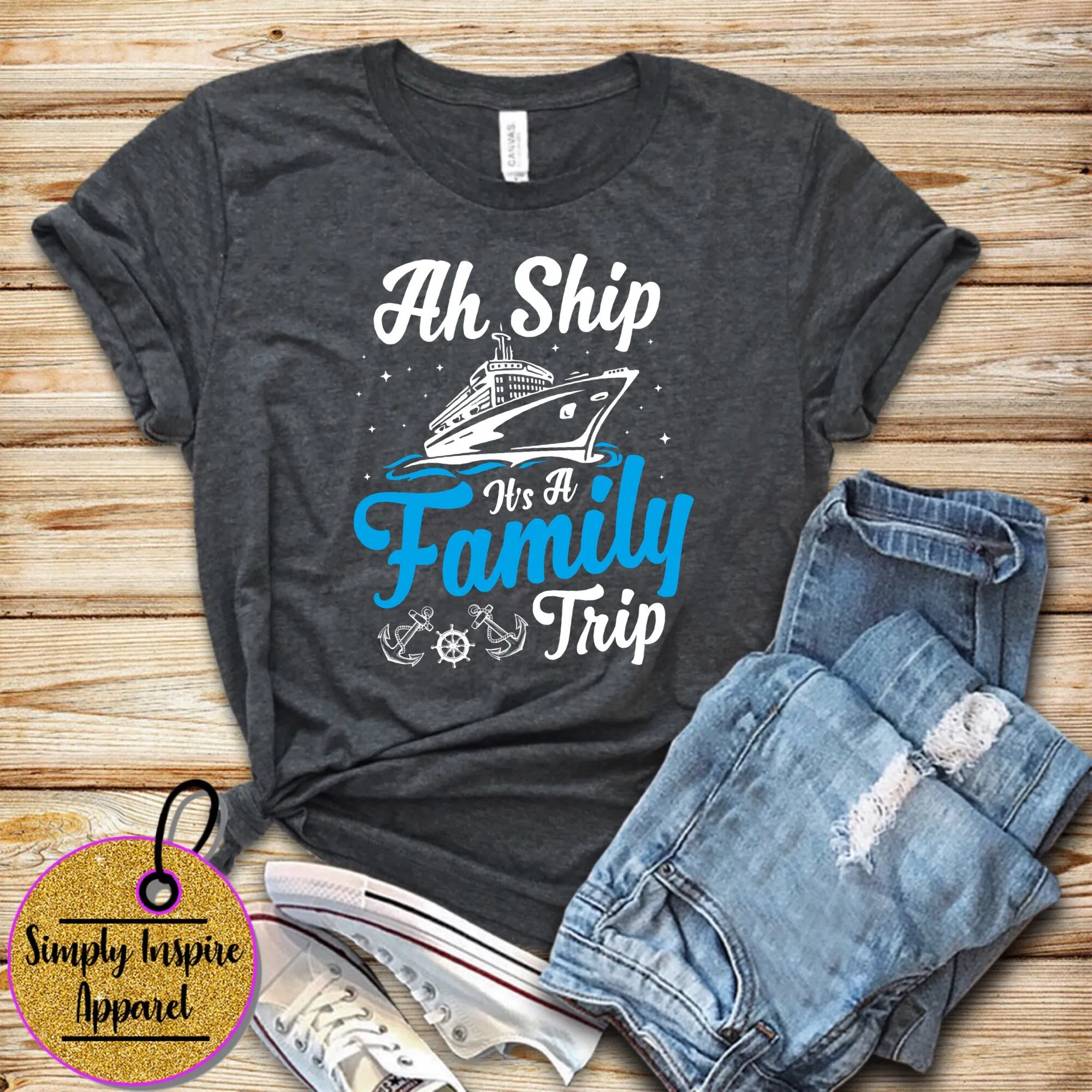 Family Cruise T Shirt Ah Ship Its A Trip Vacation Matching Group Anchor