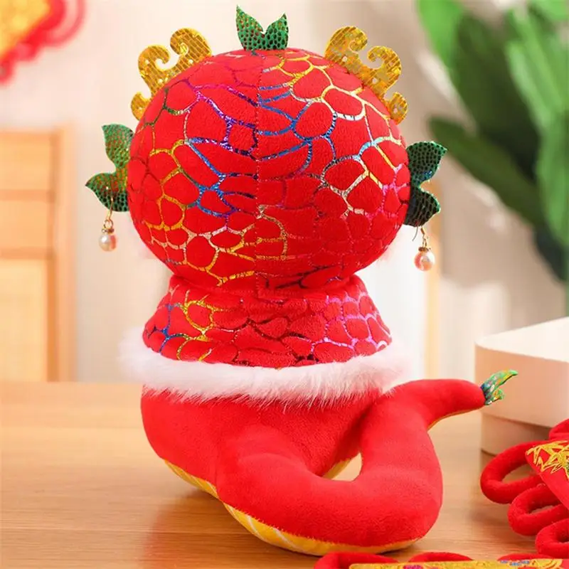 Stuffed Snake Plush 2025 Year Of The Snake Mascot Doll 8.66Inch Chinese Animal Doll Toy Mascot Doll For Chinese New Year