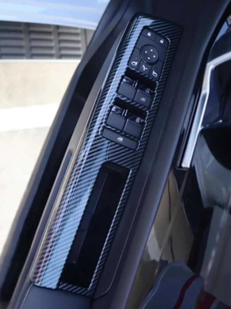 Fit For Mitsubishi Triton L200 2023 2024 ABS material glass lifting panel decorative frame with carbon fiber pattern