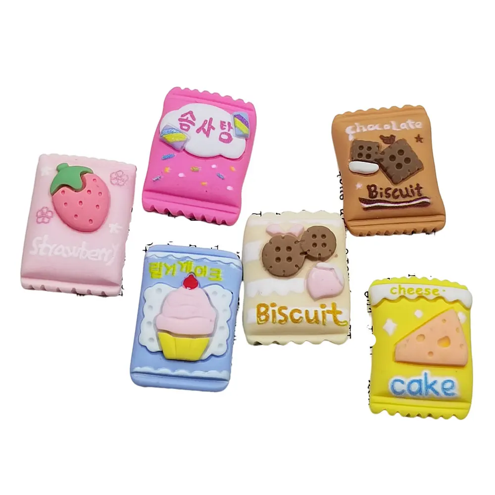 New Simulation Cake Strawberry Biscuit Candy Resin Flatback Cabochon Scrapbook Kawaii Embellishments Hair Bow Accessories