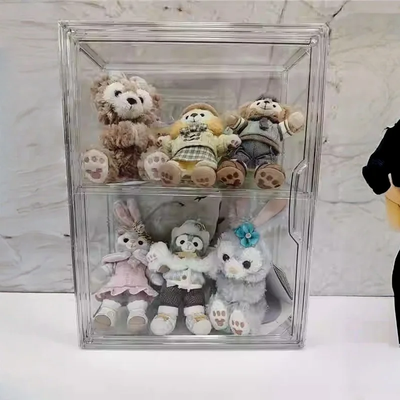 Labu – boîte d'exposition transparente en acrylique, armoire de rangement pour poupées Zimomo avec tissu extractible, boîte aveugle tendance, organisateur de jouets