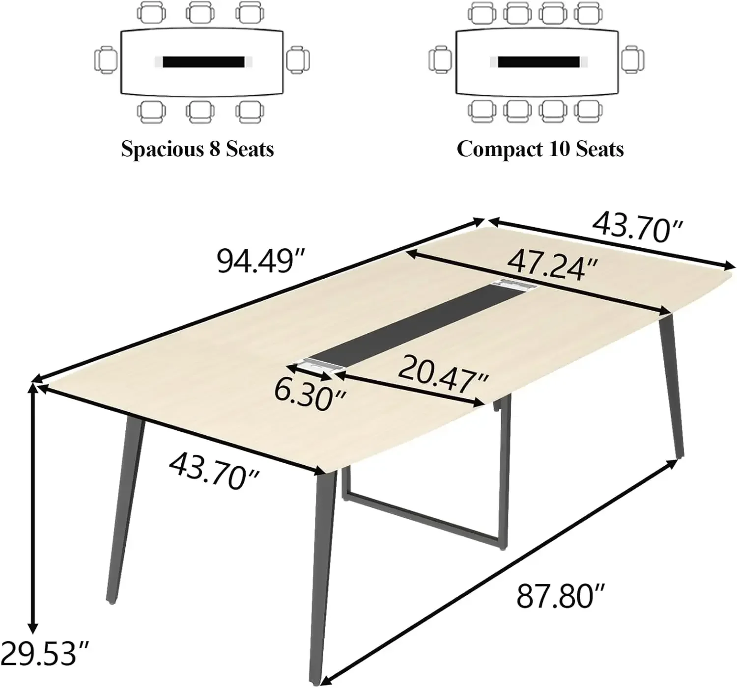 8FT Conference Table, 94.49