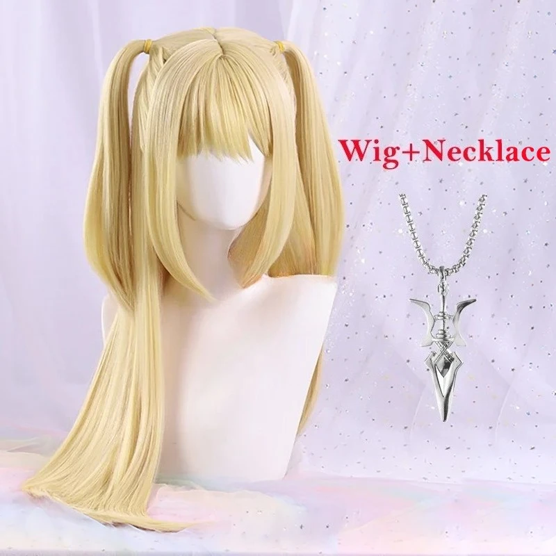 MisaMisa Cosplay-Perücke, langer Stil, goldblond, Damen-Stil, Amane Misa, Anime-Cosplay-Perücke, hitzebeständiges Kunstfaserhaar