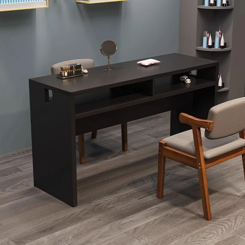 북유럽 스타일의 창의적인 네일 테이블 디자인, 미적이고 정교한 뷰티 네일 데스크, 트렌디하고 고급스러운 매니큐어리스트용 테이블, 살롱 가구