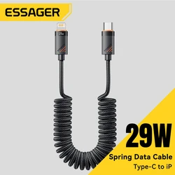 Essager PD 29W Type C To Lighting Fast Charger Cable For Apple  iphone 14 13 12 11 Pro Max Plus XR Spring Charing Cable