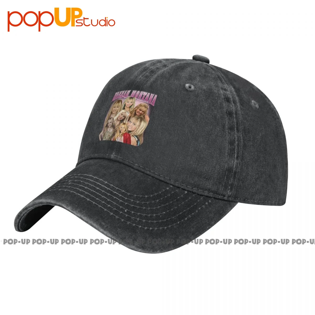 Hannah Montana Miley Cyrus P-198 Washed Denim Baseball Cap Trucker Hats Vtg Hot Selling