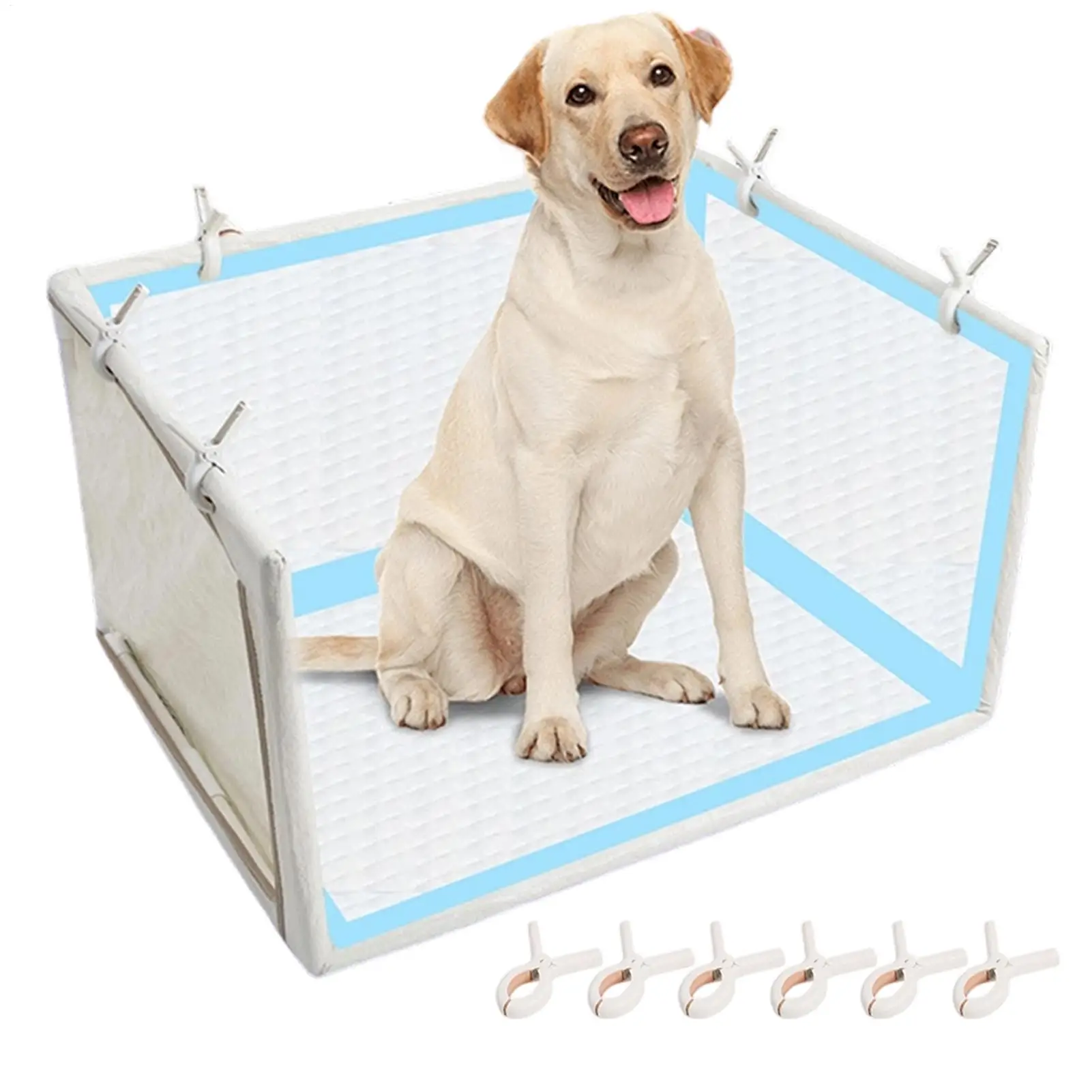 Foldable Dog Litter Box Waterproof High Wall Puppy Pad Holder Tray Pet Toilet Training Mat for Dogs Cats Balcony Travel Home