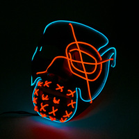 Flashing Neon Halloween Colorful Mask LED Luminous Skull Face Mask Glowing Horror Mask Costume Decoration