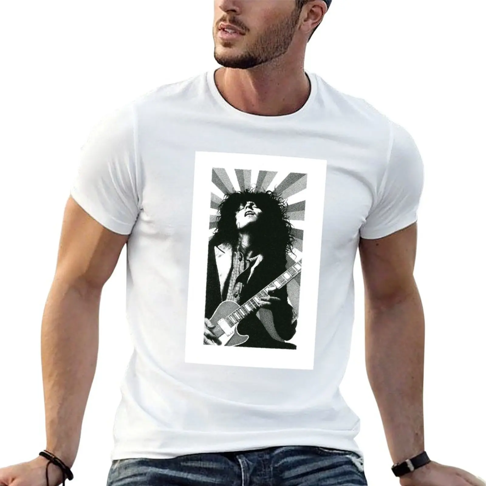 

Marc Bolan art print T-Shirt t shirt for man 100 percent cotton anime t shirts oversize T-Shirt
