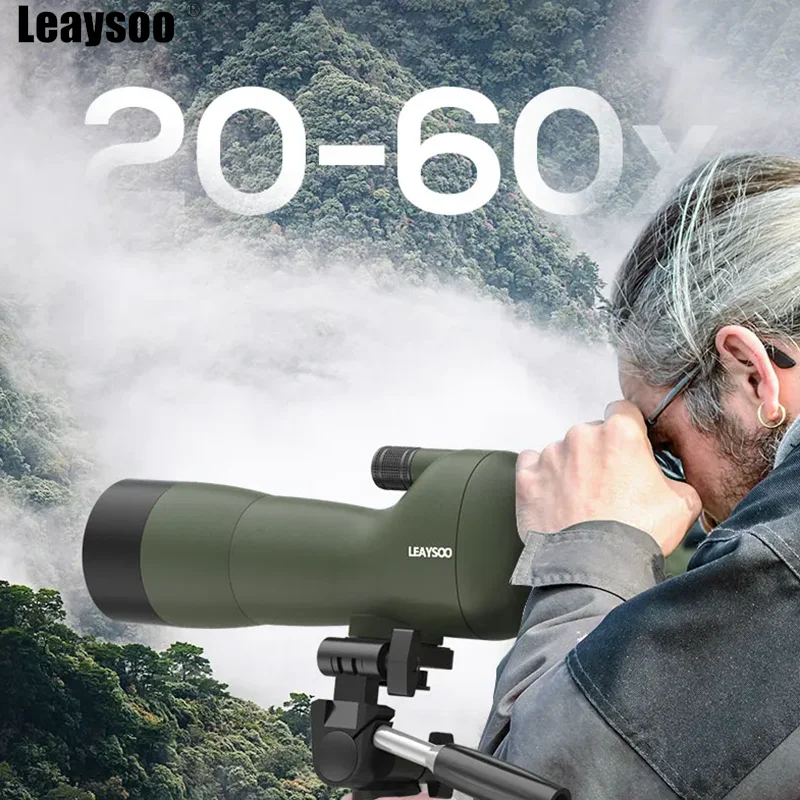 

Телескоп LESYSOO 20-60x60 с призмой BAK4, HD-качество, водонепроницаемый (IPX7), для наблюдения за птицами и кемпинга, с адаптером для штатива