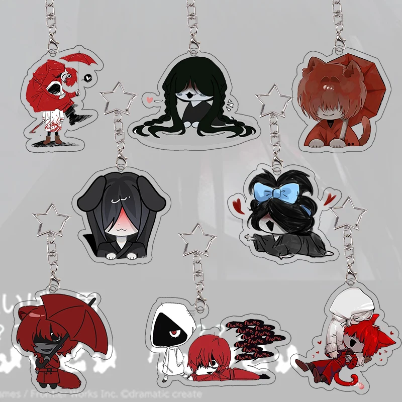 

Homicipher Scarletella Hood Acrylic Keychain Keyring Red Umbrella Pendant Bag Charm Game Acg Collection Decoration Accessories
