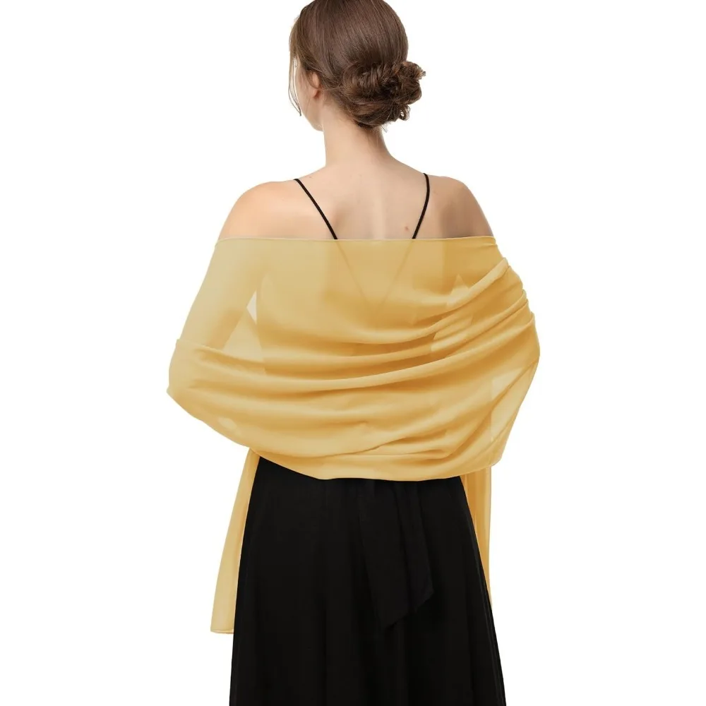 

Women's Shawls and Wraps for Evening Dress Chiffon Shawl Soft Elegant Silky Pashmina Wedding Bridal Scarf