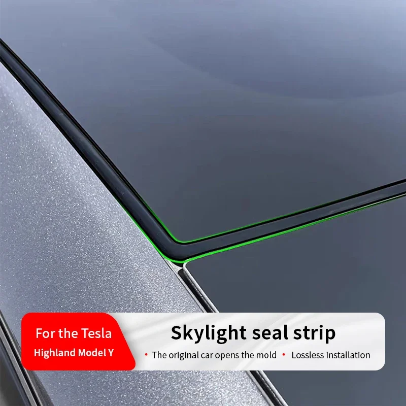 Seal Strip Rubber Kit for Tesla 2021-2027 Model Y Skylight Seal Wind Guards I-Dust Waterproof Sunroof Accessories