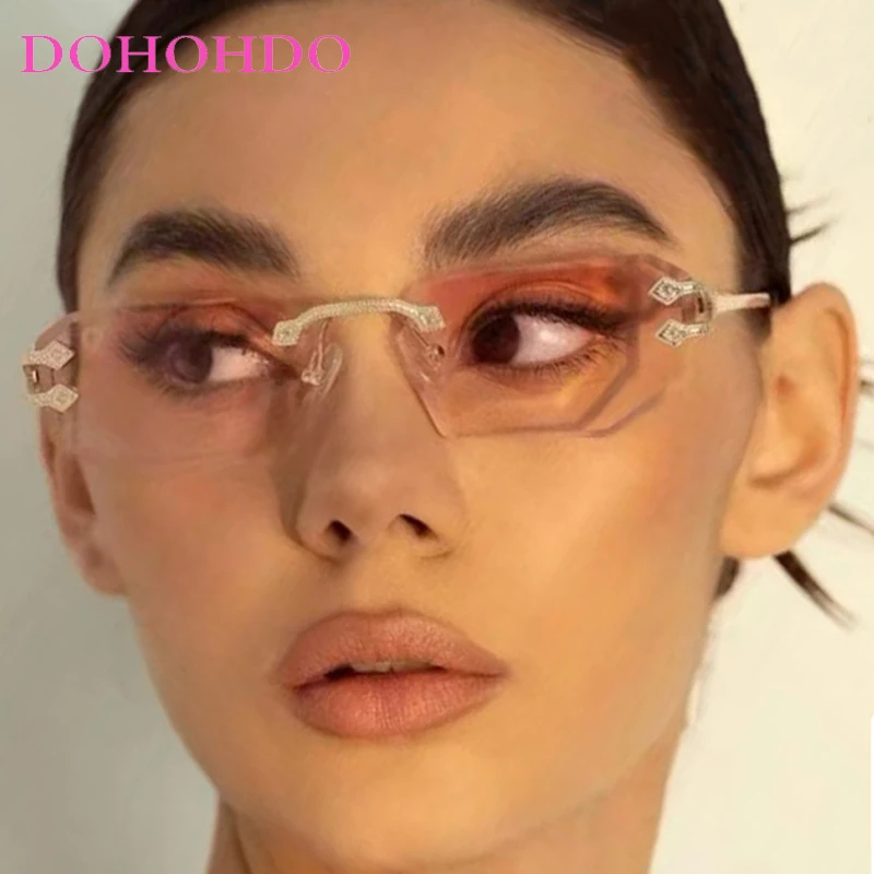 

New Fashion Luxury Brand Designer Small Square Rimless Sunglasses Women Trendy Men Sun Glasses Travel Driving Shades UV400 Очки