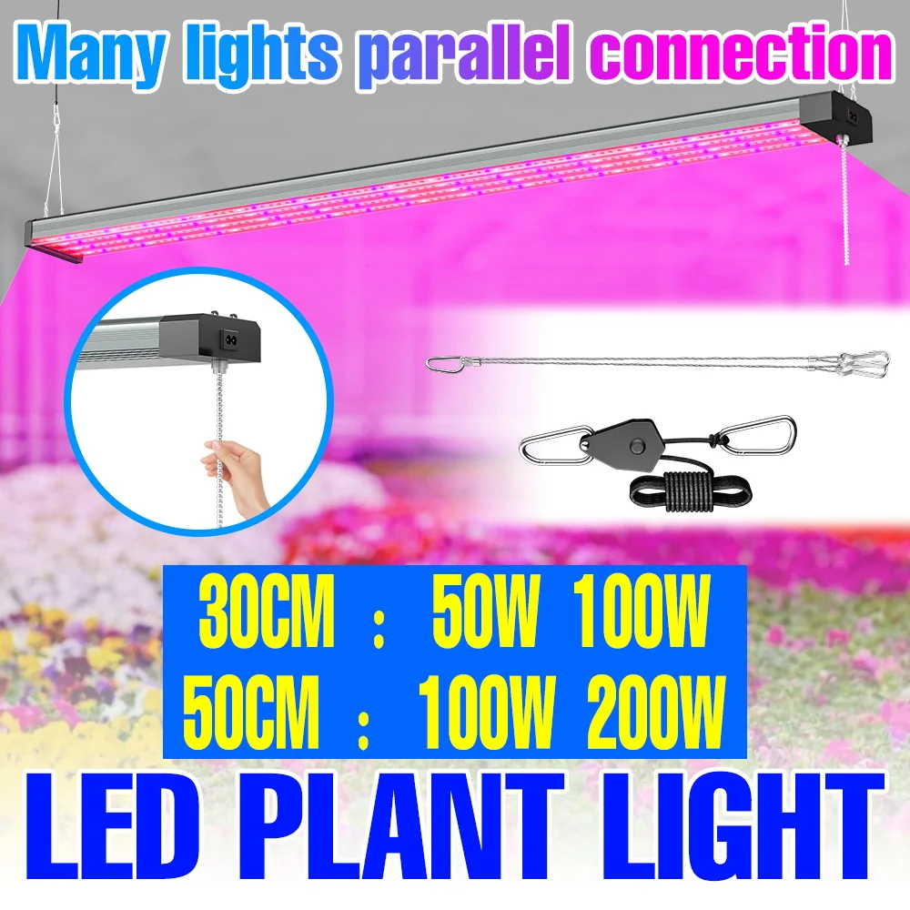 

200W LED Plant Grow Light Full Spectrum Quantum Board Seedling Fill Lamp Indoor Vegetable Hydroponic Flower Cultivation Lighting