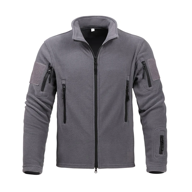 Winter Mens Softshell  Polar Fleece Jacket Man Stand Collar Tactical Action Coats Outdoor Men Thermal Windbreaker Work Jacket