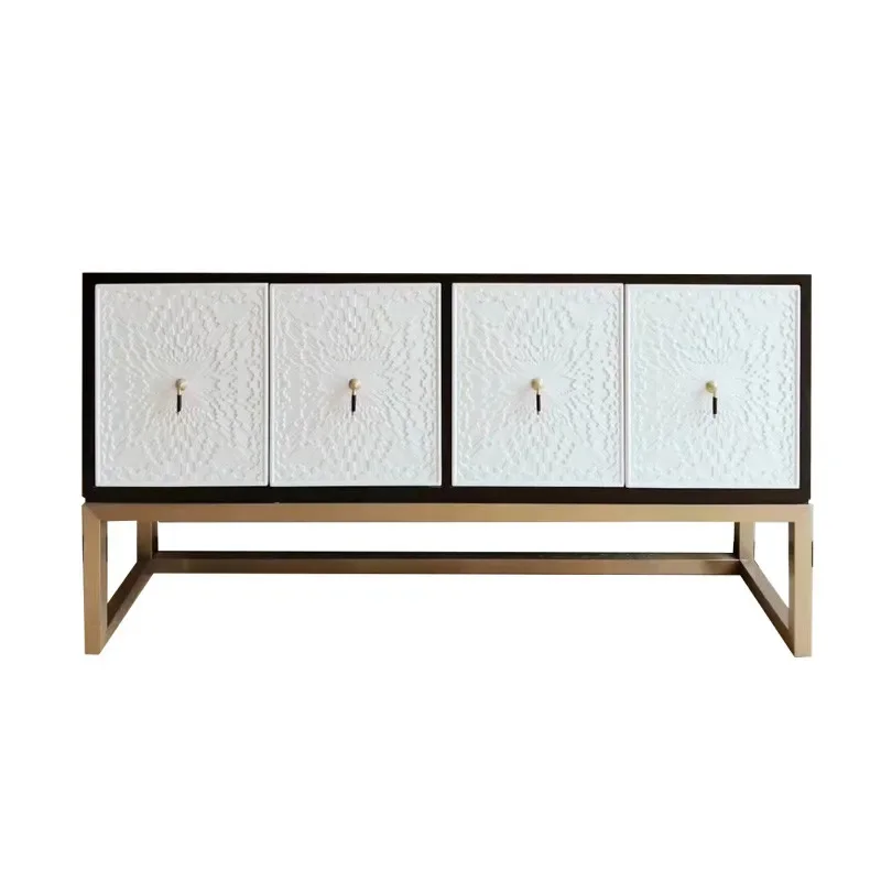 H American Light Luxury Porch Cabinet Neoclassical Foyer Partition Cabinet Locker Simple Modern Solid Wood TV Decorative Cabinet