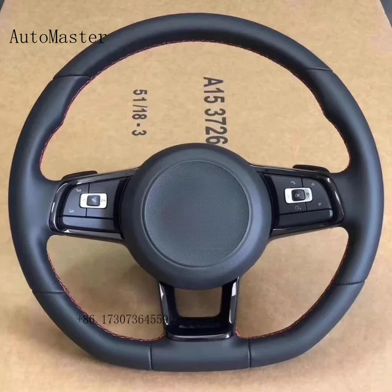 

Customized Leather Car Steering Wheel Cover For Volkswagen VW R MK7 golf 7 GTI VW Polo Scirocco Accessories