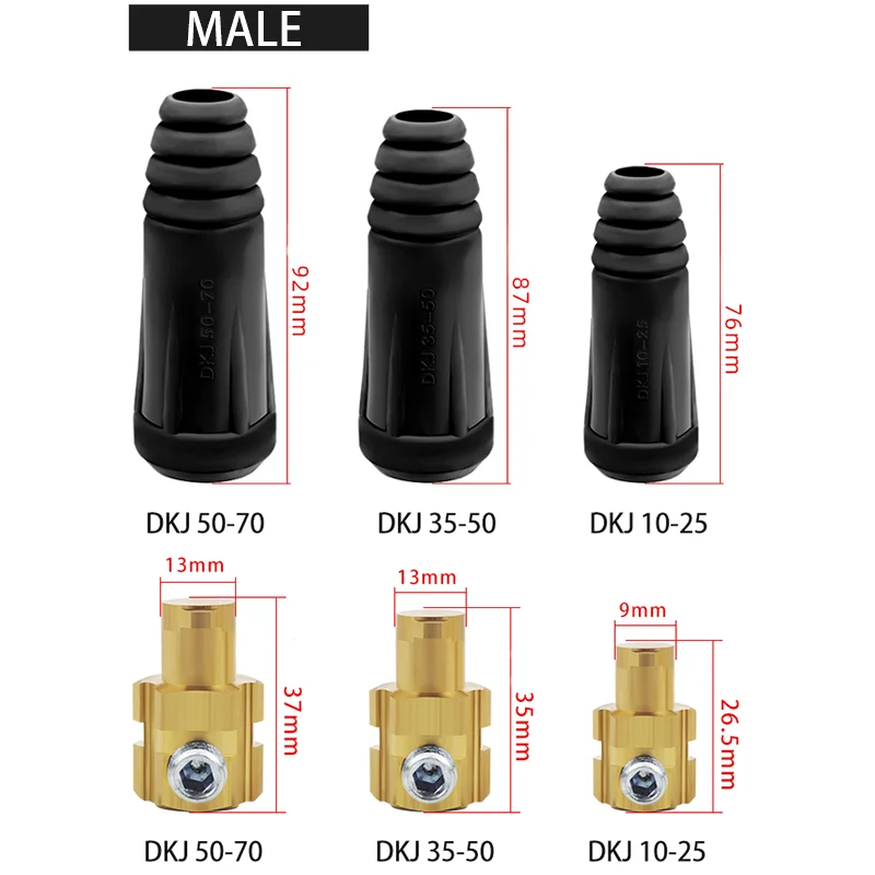 Welding Machine Cable Connector Quick Connector Europe Quick Fitting Male Female Socket Plug DKJ10-25 35-50 50-70 Connector