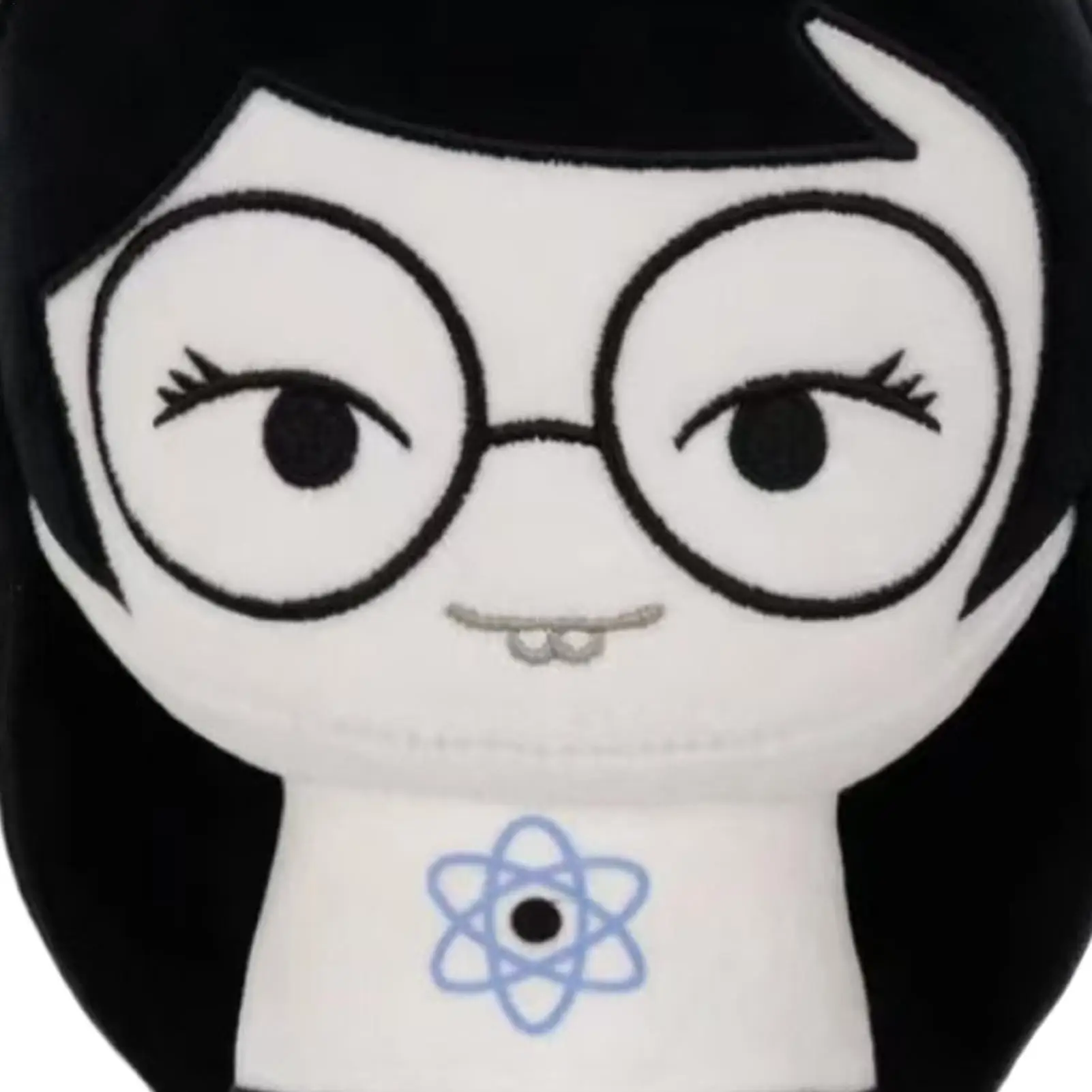 

Pluffed Toy Atomic Symbol Sitting Doll with Glasses Cute Plush Cartoon Figurine Doll for Home Travel Vacation Office School Dorm
