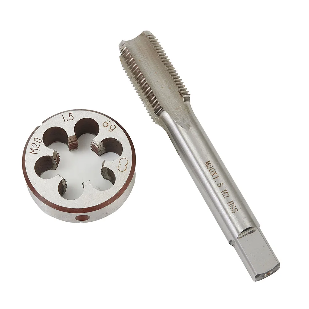 

2 Pcs HSS M20 X 1.5mm Tap & M20 X 1.5mm Die Metric Thread Right-handed Threads High Speed Steel Tap Wrenches Tool Accessories